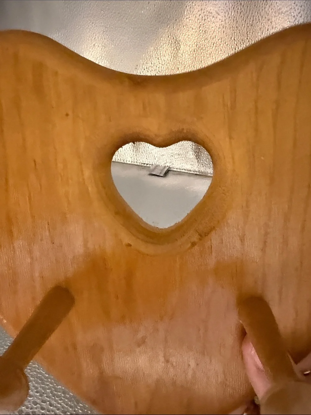 Vintage Wooden Heart Wall Hook - Natural Brown